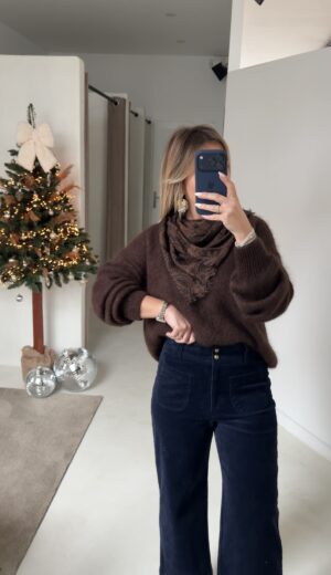 Foulard esprit Kujten motifs bandana marron