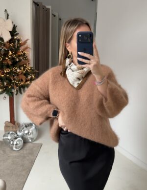 Pull manches courtes camel