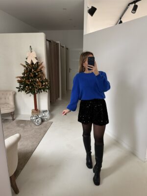 Pull à épaulettes bleu roi