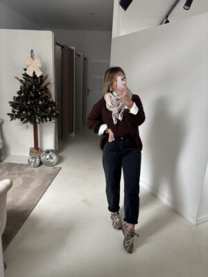 Jean barrel gris foncé