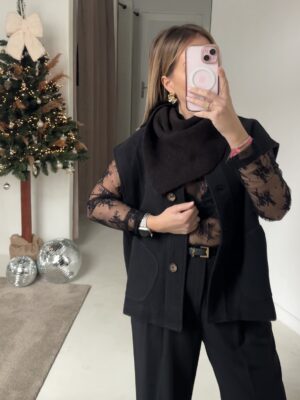 Echarpe triangle marron foncé