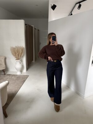 Pull à épaulettes chocolat