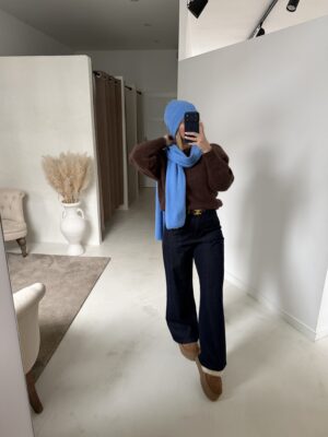 Bonnet côtelé bleu