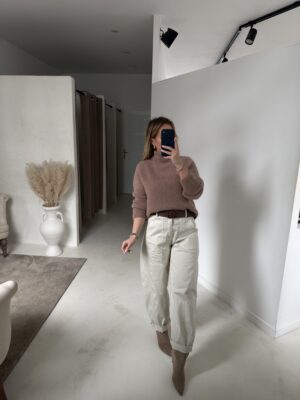 Pull col montant taupe