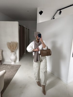 Bonnet côtelé taupe