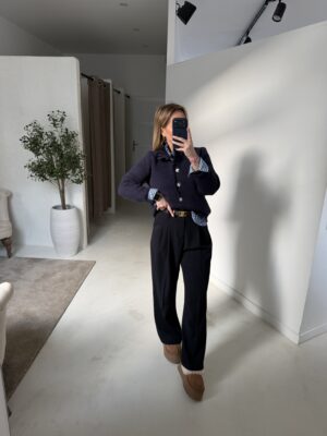 Pantalon bleu marine, taille élastique