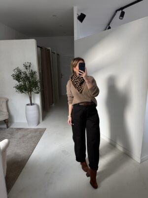 Pantalon ballon noir ceinturé