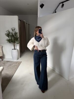 Pull à épaulettes blanc