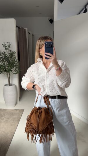 Blouse blanche ajourée