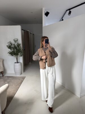 Gilet sans manches molletonnée camel reversible