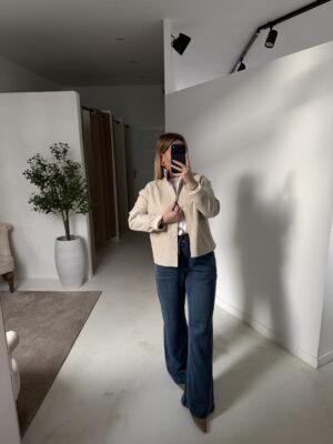 Veste fine style trench beige, col montant