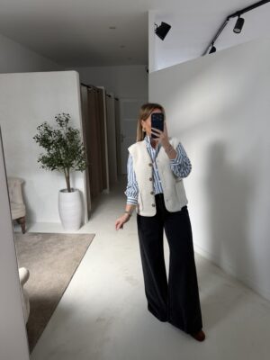 Gilet sans manches molletoné écru