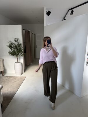 Pull manches 3/4 rose