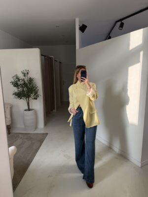 Blazer jaune asymétrique