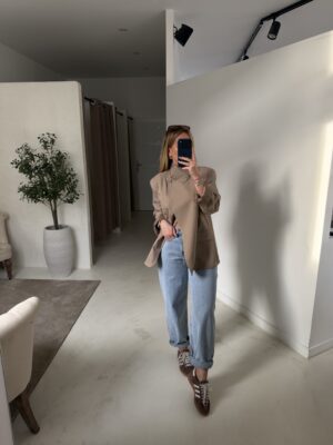 Blazer beige asymétrique