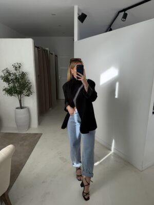 Blazer noir asymétrique