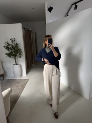 Pull en maille fine bleu marine